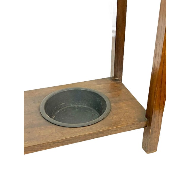 Early 20th Century Early 20th Century Antique Mission Style Oak Stick Umbrella Stand Arts and Crafts Style For Sale - Image 5 of 12