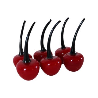Vintage Murano Glass Cherries - Set of 6 For Sale
