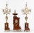 Stone H & F Paris Circa 1900 Belle Époque Wolf Heads Garniture, Rouge Royal Marble For Sale - Image 7 of 9
