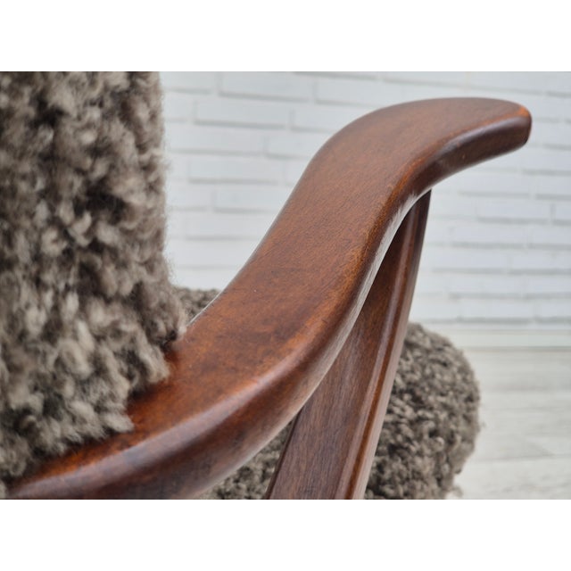 Vintage Danish Armchair in Beech Wood, 1960s For Sale - Image 12 of 18