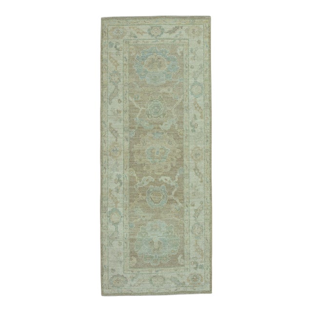 Turkish Oushak Rug 2'7" x 6'2" #19466 For Sale
