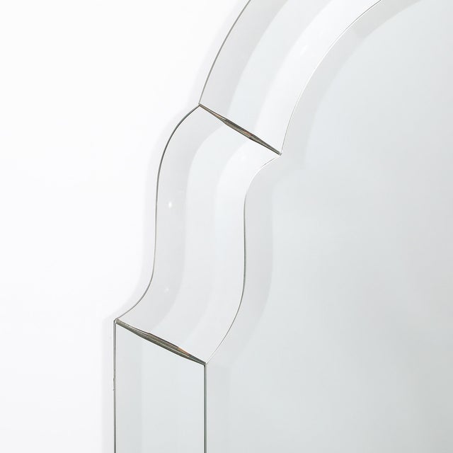 Pair of Mid-Century Modernist Serifed Arch Form Mirrors With Beveled Detailing For Sale - Image 11 of 13