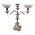 Silver Plated Candlestick With Glass Bobeches For Sale
