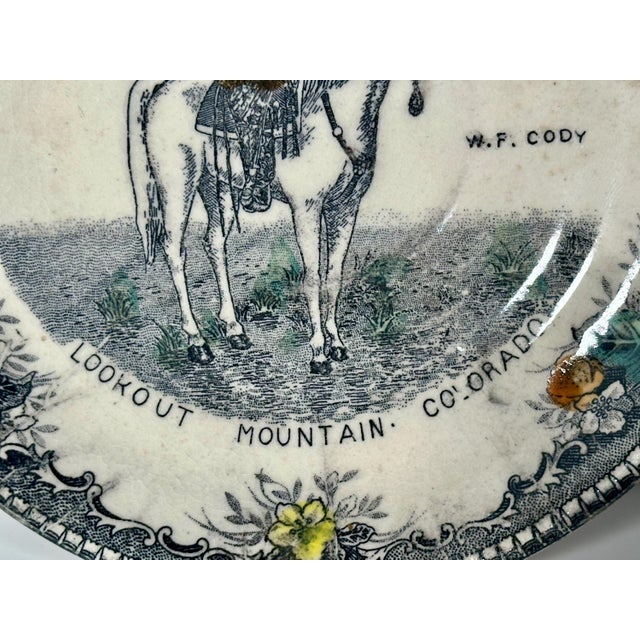 Mid 20th Century Buffalo Bill Museum Transferware Cup & Saucer For Sale - Image 4 of 10