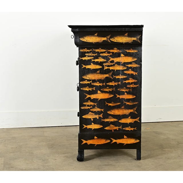 French Vintage Louis Philippe Style Commode With Decoupage For Sale - Image 10 of 10