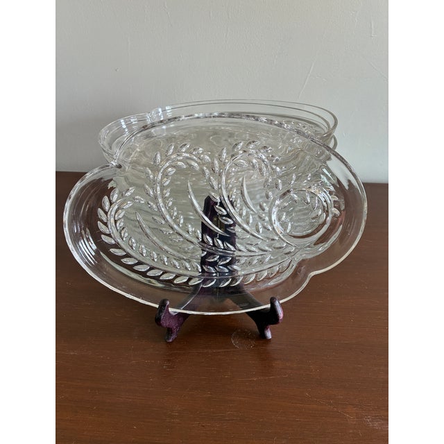 Classic American pressed glass from the Federal Glass Company in the popular Homestead pattern. Each plate displays a...