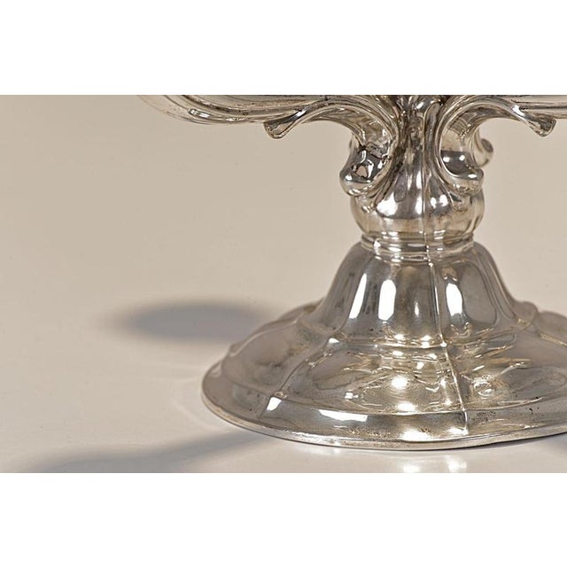 Metal 4-Armed Chandelier in Silver, Germany, 1935 For Sale - Image 7 of 11