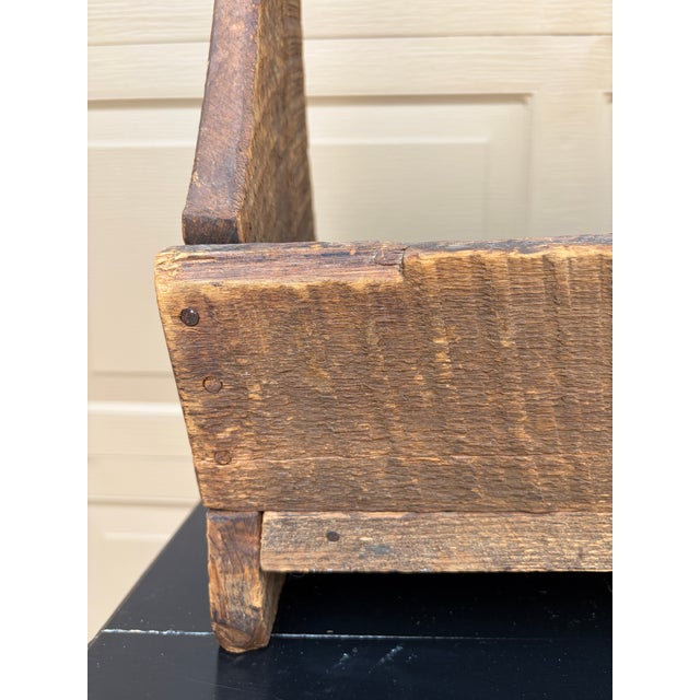 19th Century Hand Hewn Pine Garden Trug With Original Patina For Sale - Image 9 of 16
