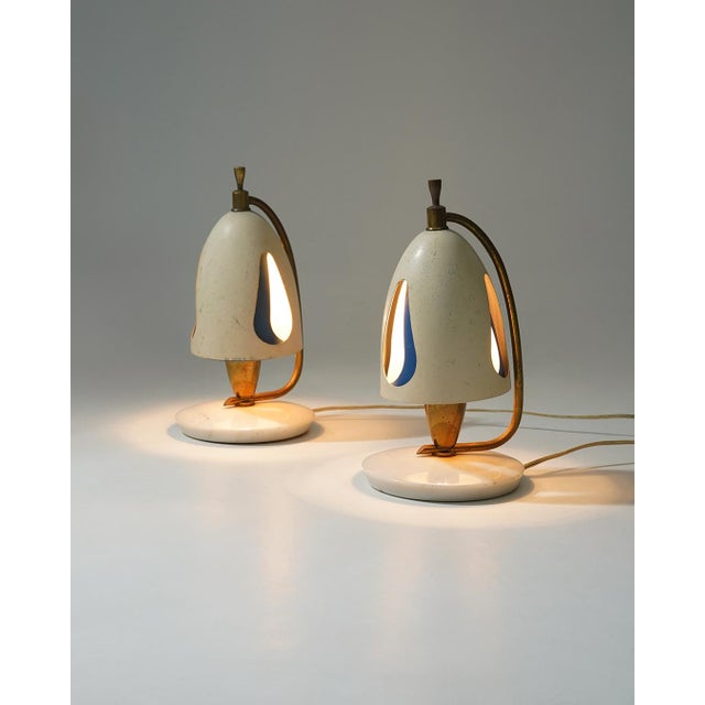 Blue Table Lamps by Angelo Lelii for Arredoluce, 1950s, Set of 2 For Sale - Image 8 of 16