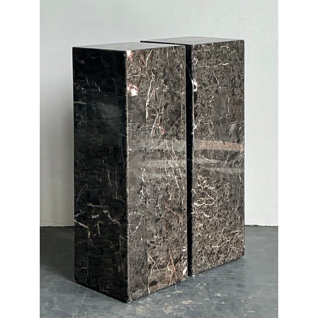 Late 20th Century Vintage Tessellated Stone Pedestals - A Pair For Sale - Image 5 of 12