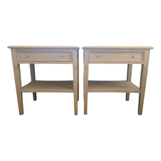 Pair of Noir Oxford 1 Drawer Side Tables in Weathered Finish For Sale