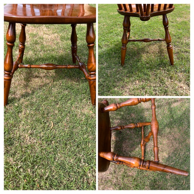 Set of 2 Heywood Wakefield, Duxbury Windsor Side Chair, Solid Maple, Cinnamon Finish~1950’s For Sale - Image 12 of 18