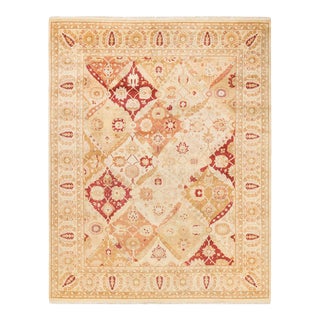 Eclectic, One-of-a-Kind Hand-Knotted Area Rug - Ivory, 8' 1" x 10' 1" For Sale