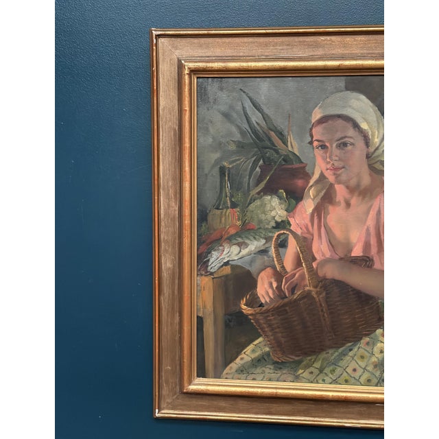 Philippe De Rougemont, Seated Woman, 1920s, Oil on Panel, Framed For Sale - Image 12 of 17