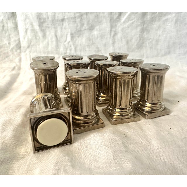 Godinger Architectural Column Mini Silver Salt & Pepper Shakers. Perfect for the Holidays Silver plate, 6 sets 1in x 1in...