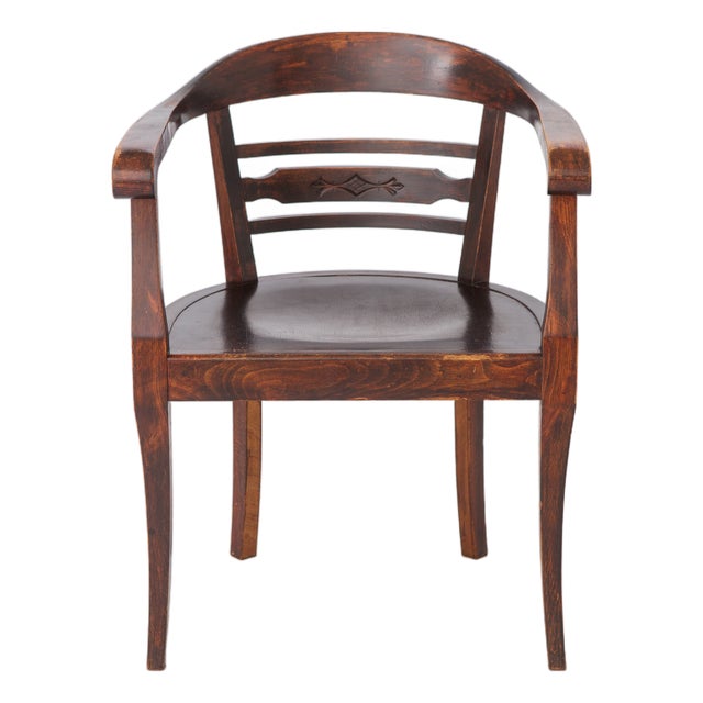 Vintage Armchair in Beech, 1930s For Sale
