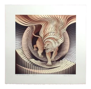 1980s "The Nemean Lion" Mythological Signed and Numbered Serigraph by John Martineau