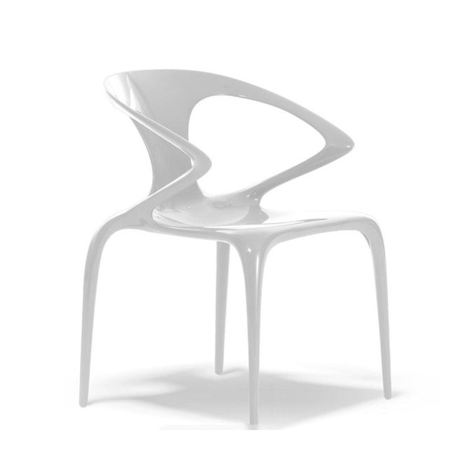 Transparent Roche Bobois “Less Is More” Glass & Concrete Dining Table W/ 6 Cédric Ragot Stiletto Chairs + 2 Ava Armchairs by Song Wen Zhong For Sale - Image 8 of 11