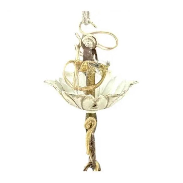 Vintage Maison Jansen Toleware Hot Air Balloon Shape Chandelier, circa 1950. Whimsical chandelier is crafted in painted...