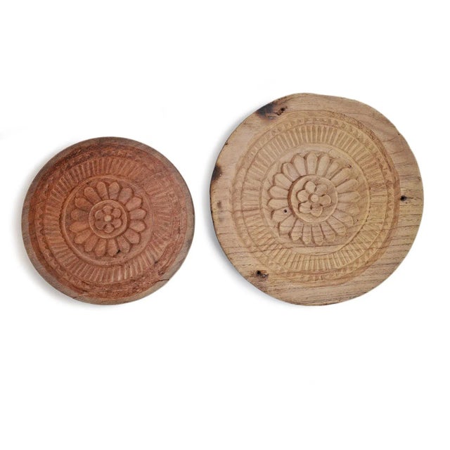 Vintage Mid 20th Century Chapati Wood Stamp For Sale - Image 4 of 6