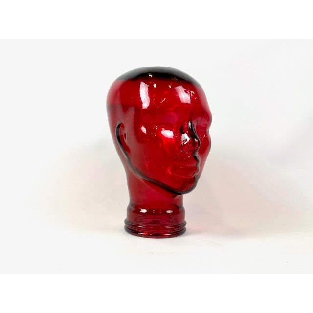 Vintage German Red Glass Head, 1970s For Sale - Image 12 of 13