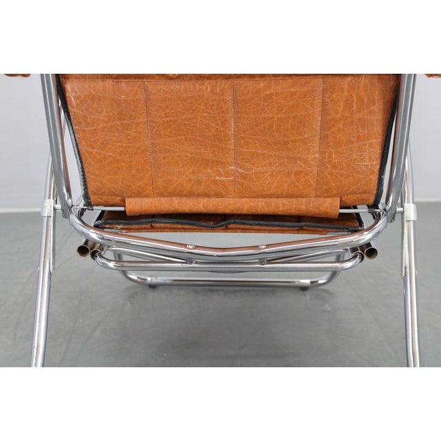 Vintage Italian Folding Lounge Chair in Leatherette, 1970s For Sale - Image 15 of 18