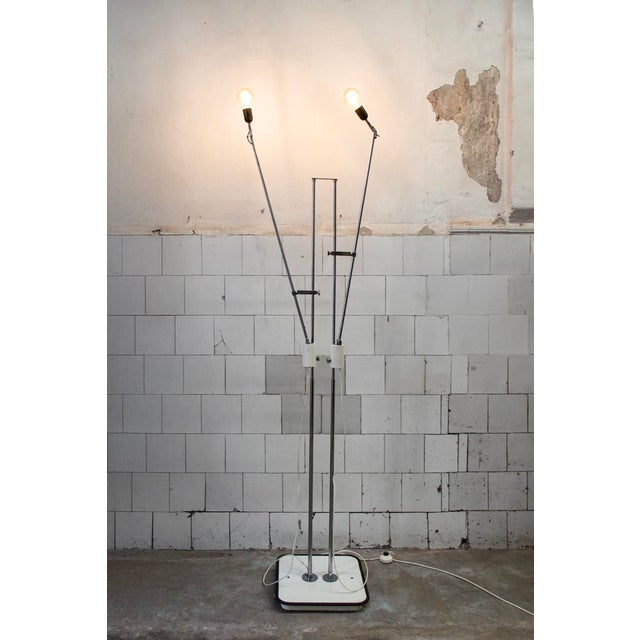 Italian Two-Light Adjustable Floor Lamp, 1970s For Sale - Image 3 of 8