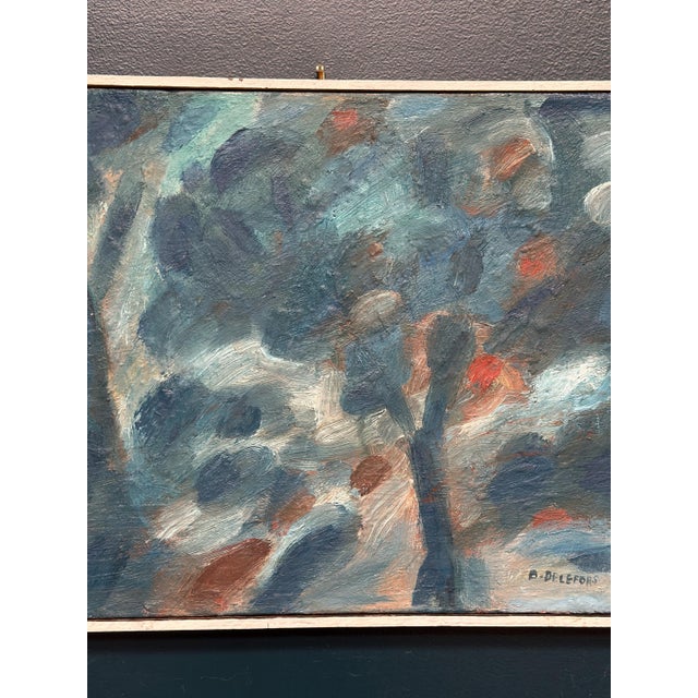 Bengt Delefors, Blue Composition, 1950s, Oil on Canvas, Framed For Sale - Image 4 of 18