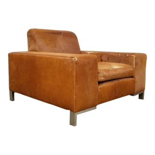 1960s Vintage Cowhide Lounge Armchair For Sale