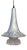 Mid-Century Modern Space Age Silver Aluminium Trumpet Hanging Lamp with Crystal Glass Diffuser, 1960s For Sale