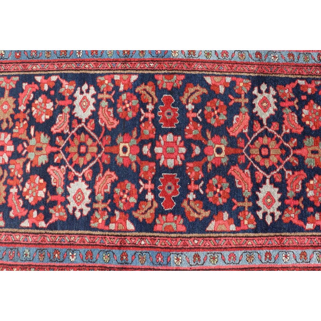 1920s Antique Malayer Runner With Sub-Geometric All-Over Herati Design in Multicolors For Sale - Image 5 of 13