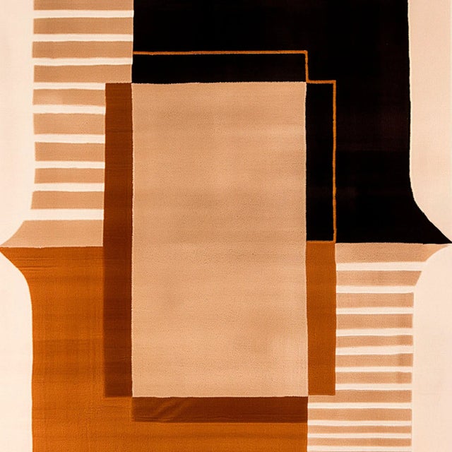 Contemporary Almond Modern Rectangular Rug by Tapis Studio for Hommés Studio For Sale - Image 3 of 5