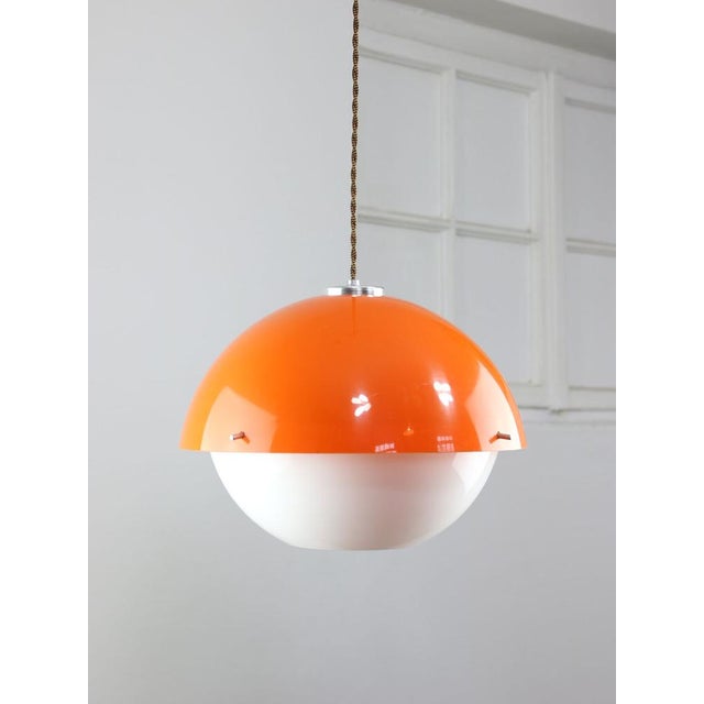 Space Age Italian Orange Acrylic Glass Pendant Lamp, 1970s For Sale - Image 17 of 18