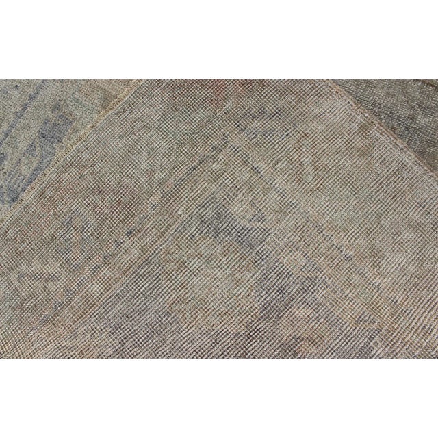 Vintage Turkish Oushak Rug With Muted Colors and Central Medallion Design For Sale In Atlanta - Image 6 of 7