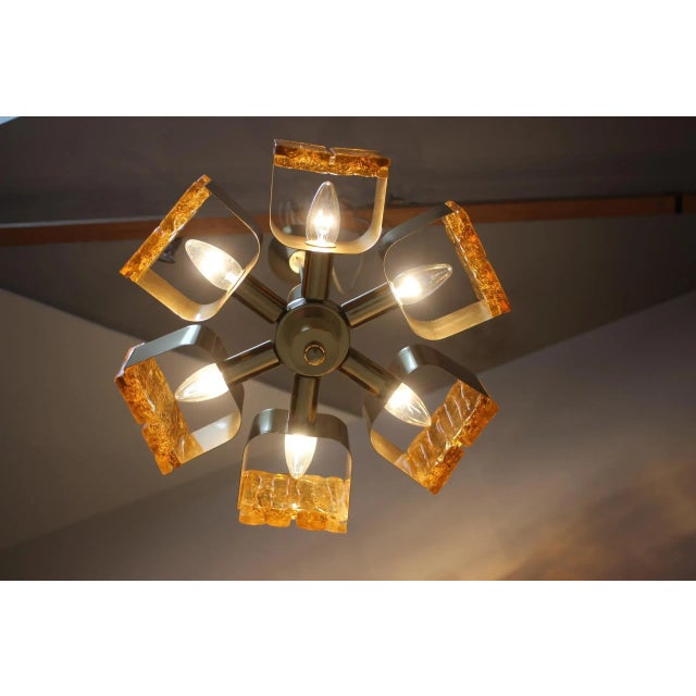 Mid-Century Brass Chandelier, Hungary, 1970s For Sale - Image 10 of 11