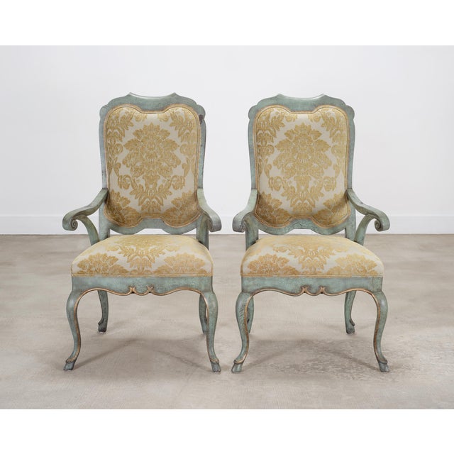 Set of Ten Minton-Spidell Country French Painted Dining Chairs For Sale - Image 11 of 18