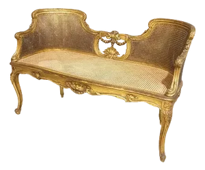 French Gilt Two Seater Window Sofa