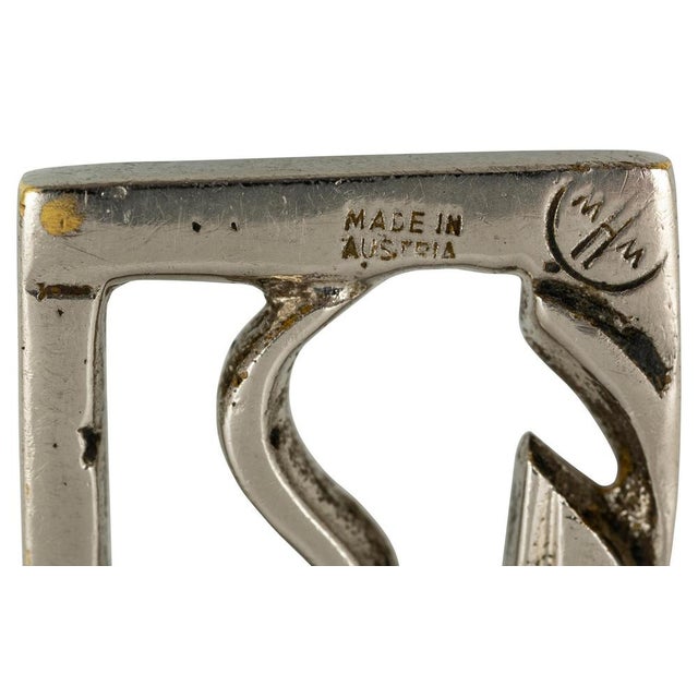 Art Deco Austrian Brass Handheld Mirror from Hagenauer, 1920s For Sale - Image 4 of 8