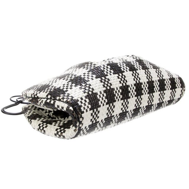 1990s Judith Leiber Pouch Leather Shoulder Clutch Day Evening Bag Checkered Vintage For Sale - Image 10 of 13