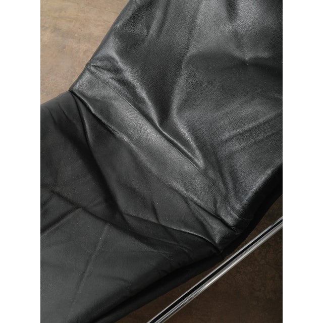 Ikea Vintage 1980s Tord Björklund Leather & Chrome Lounger for Ikea For Sale - Image 4 of 5