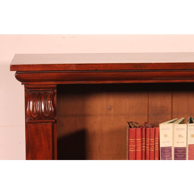 Tan William IV Mahogany Open Bookcase with Secret Drawer, England, 1830s For Sale - Image 8 of 14