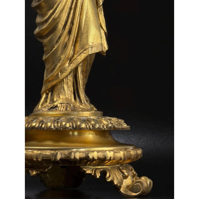 French Empire Revival Gilt Bronze Figural Candelabras, Late 19th Century, Set of 2 For Sale - Image 14 of 18