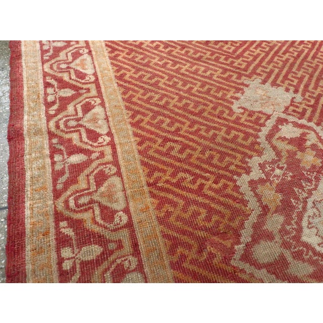 Tribal Galerie Shabab Collection Early 20th Century Turkish Oushak Accent Rug For Sale - Image 3 of 8