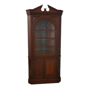 Biggs Chippendale Mahogany Corner China Cabinet