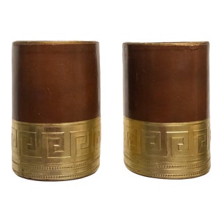 1970s Vintage Greek Key Bookends - a Pair For Sale