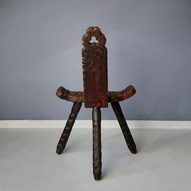 Spanish Wooden Stool, 1960s For Sale - Image 6 of 10