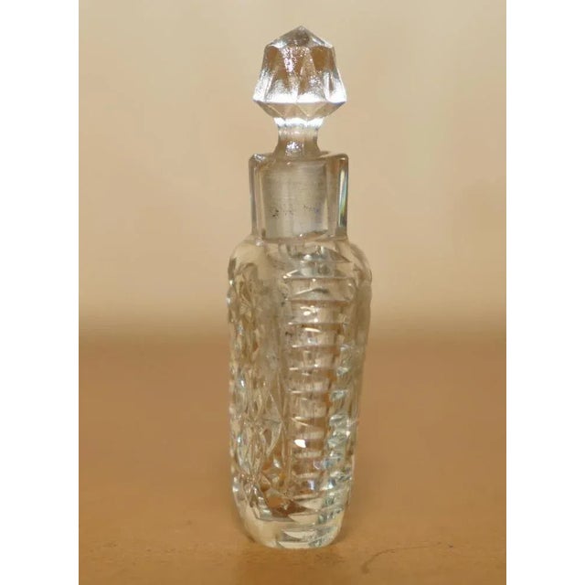 Gold Antique French Cut Glass Crystal Collectable Dressing Table Perfume Bottle, 1920 For Sale - Image 8 of 12