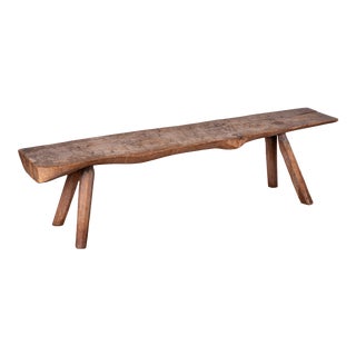 Antique Chinese Provincial Wood Bench For Sale