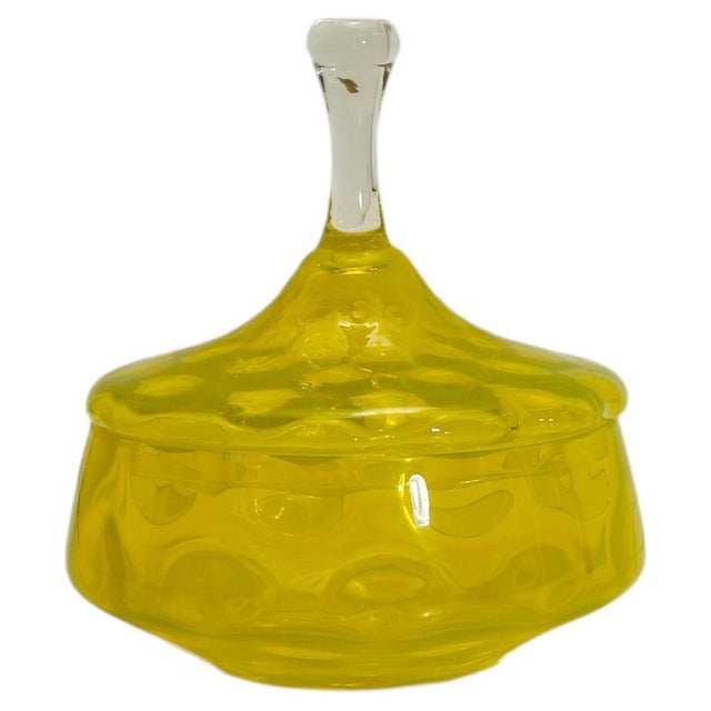 Yellow Glass Apothecary Jar from Stelvia Empoli, Italy, 1950s For Sale - Image 10 of 10
