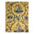 Vintage Yellow & Blue Asian Print Fabric For Sale